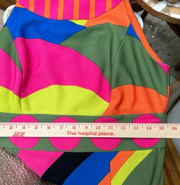 Muse Racerback Colorful Mod Dress Size 10 - Picture 9 of 9